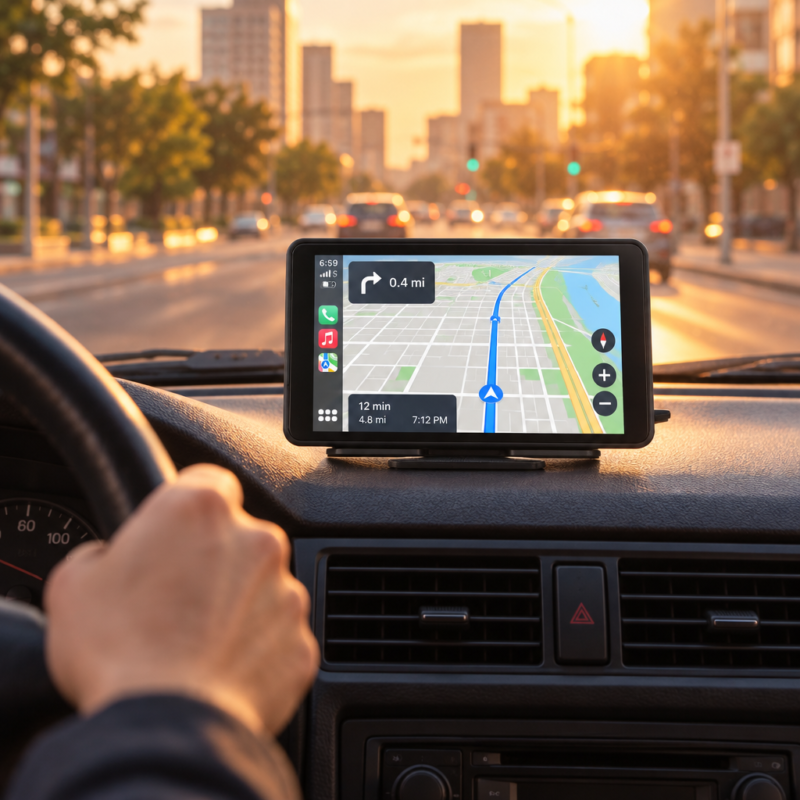 7″ Portable Wireless Car Screen for Apple CarPlay & Android Auto