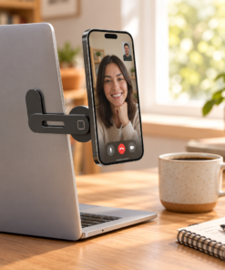 Foldable Magnetic Side Phone Mount for Laptops & Monitors