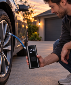 Cordless Portable Tire Inflator with Digital Pressure Display