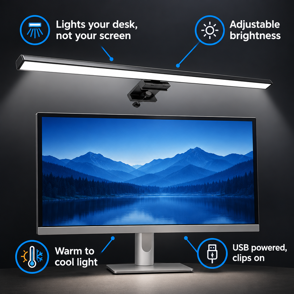LED Monitor Light Bar with Adjustable Brightness