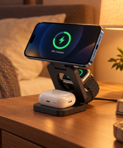 Foldable 3-in-1 Magnetic Wireless Charging Station