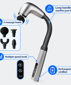 Long-Handle Cordless Massage Gun with 4 Heads